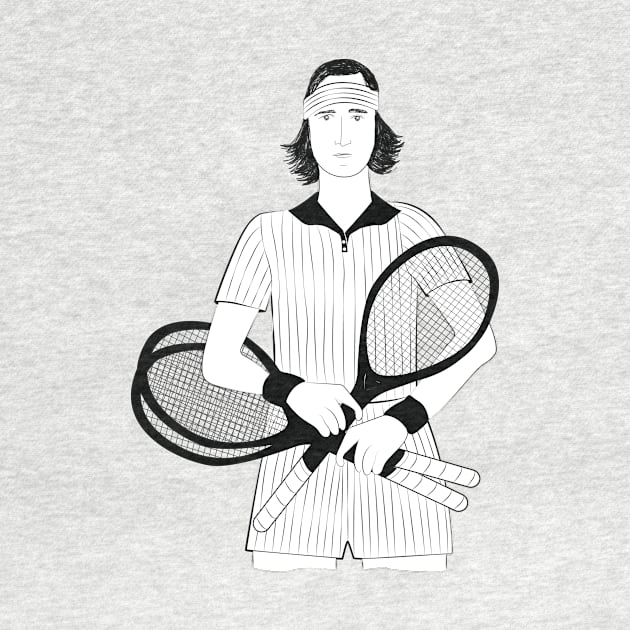 Richie Tenenbaum tenis B&W - Wes Anderson by mujeresponja